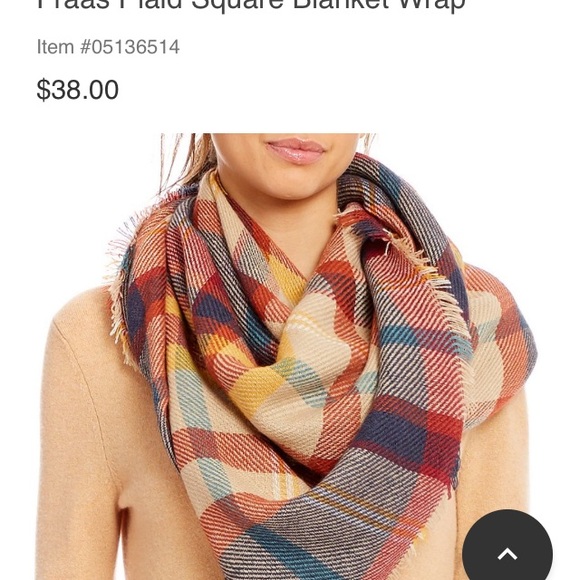 Fraas Accessories - FRAAS Tartan plaid square blanket wrap, NEW