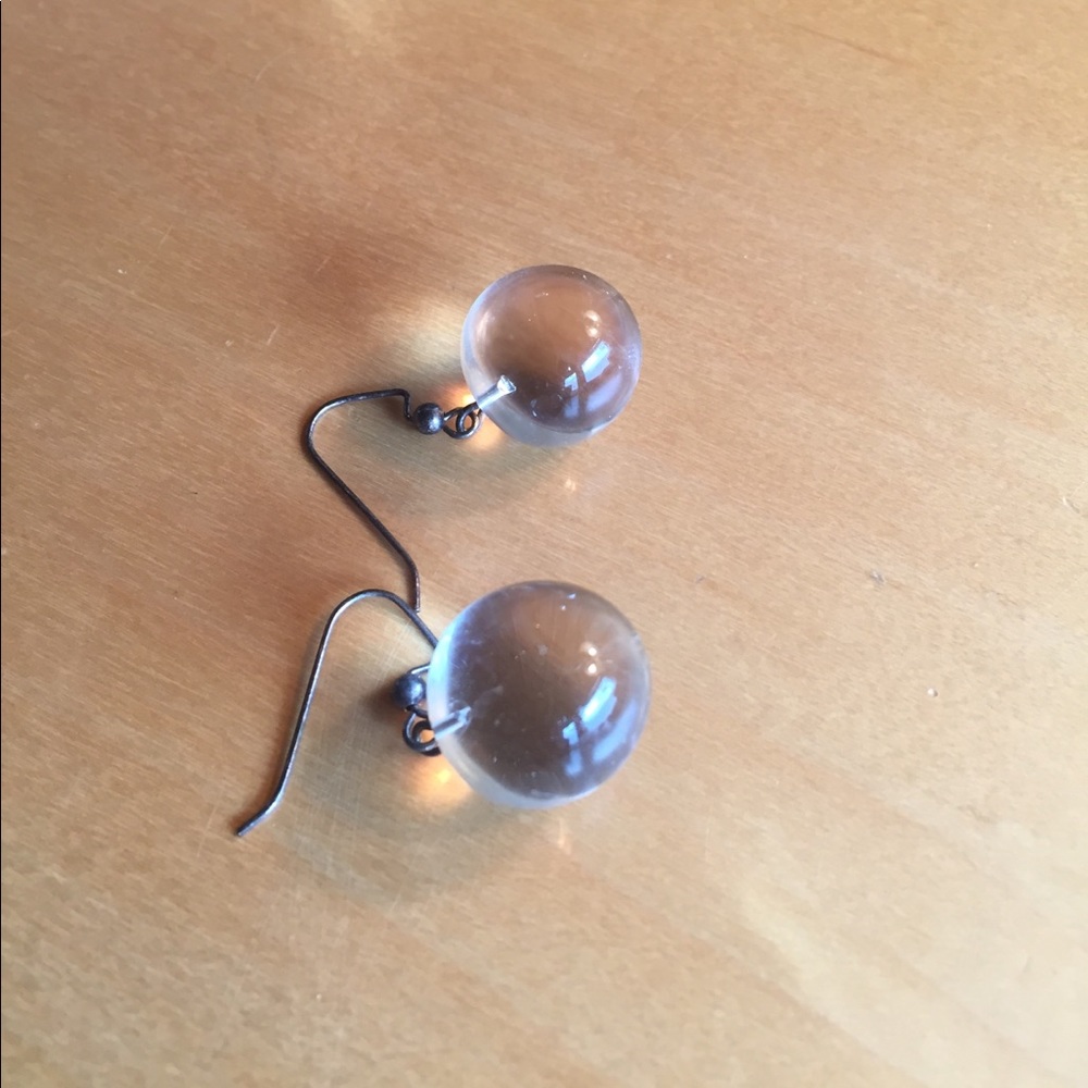Clear globe earrings