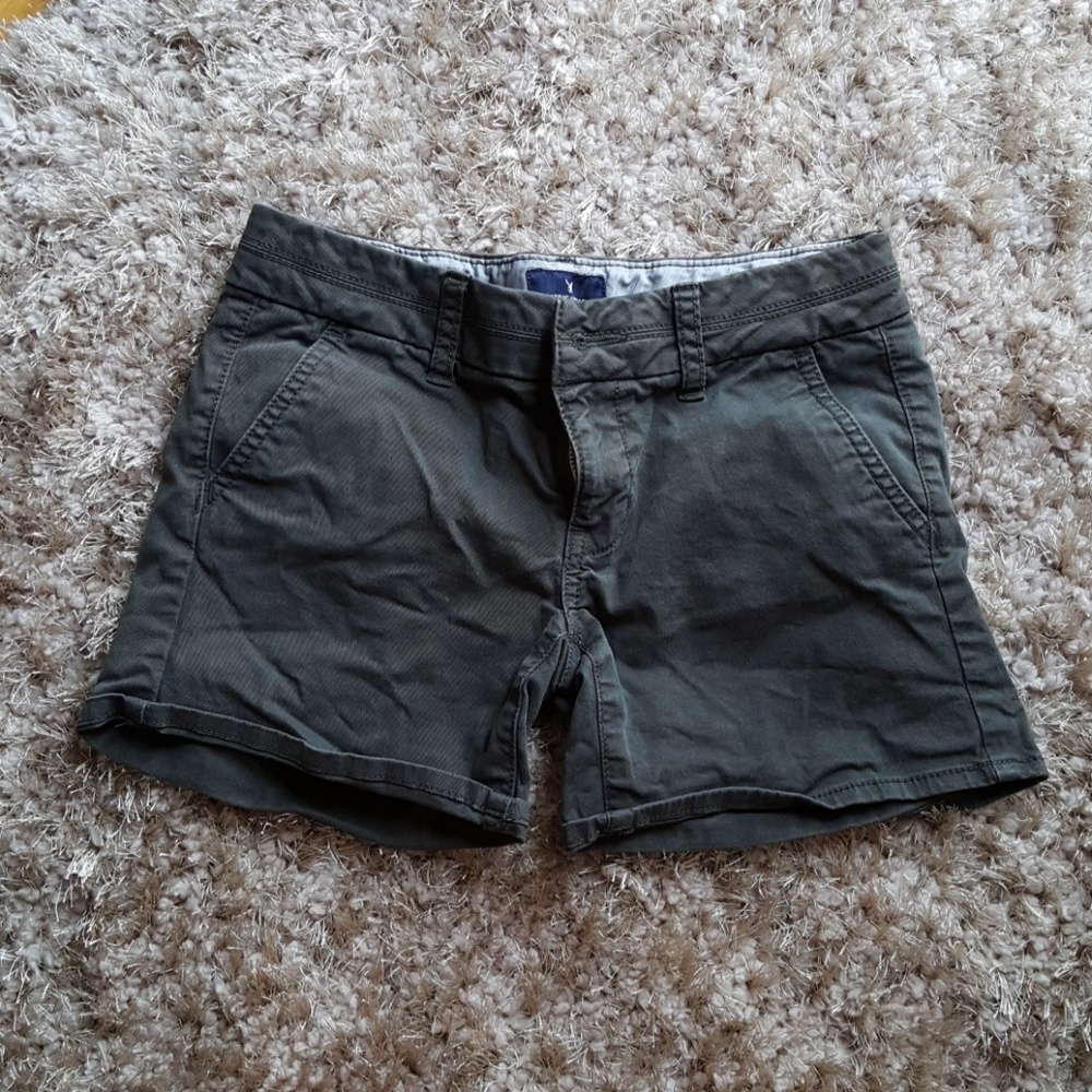 AEO Stretch Dark Green Shorts
