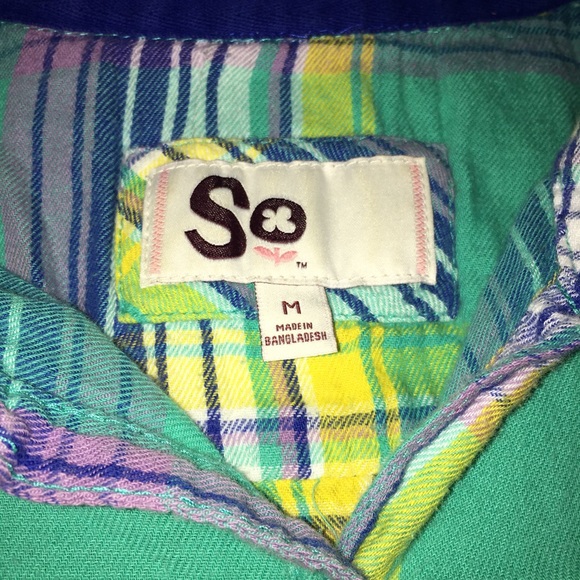 Teal and yellow plain flannel - Picture 4 of 4