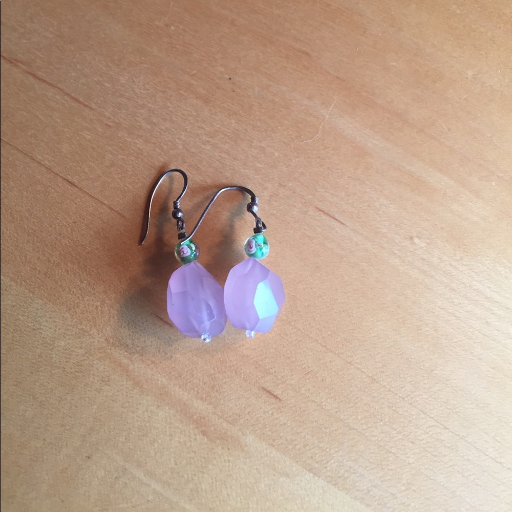 Pink beaded earrings