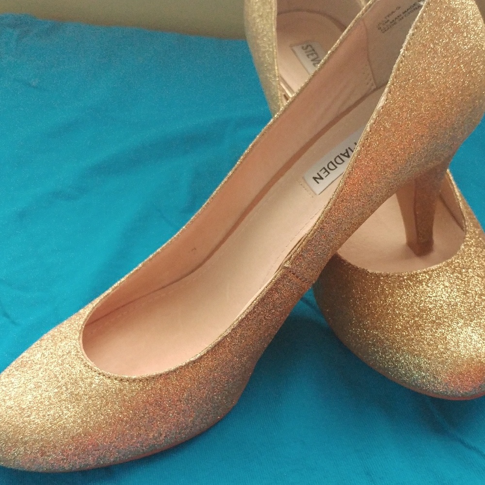 Sparkly Gold Steve Madden Heels