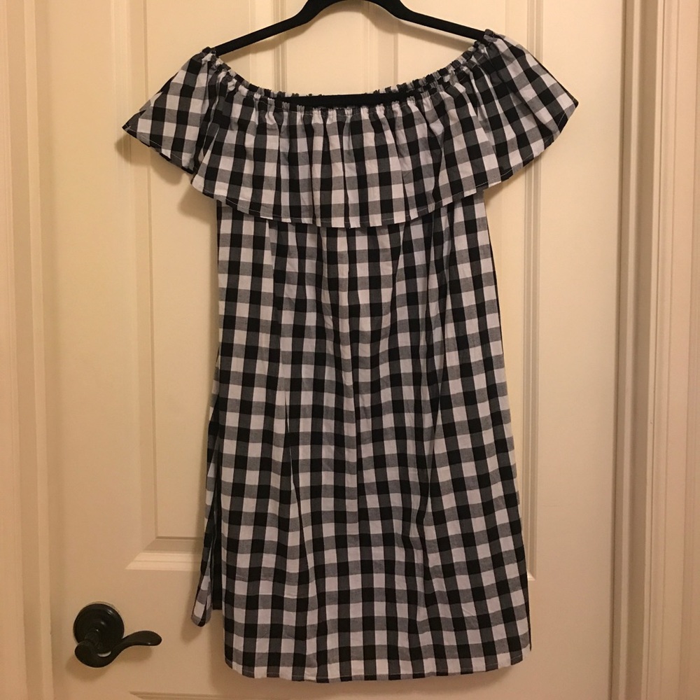 Glamorous Gingham off the shoulder dress