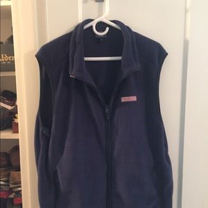 Vineyard wines navy fleece  vest. Mens large.
