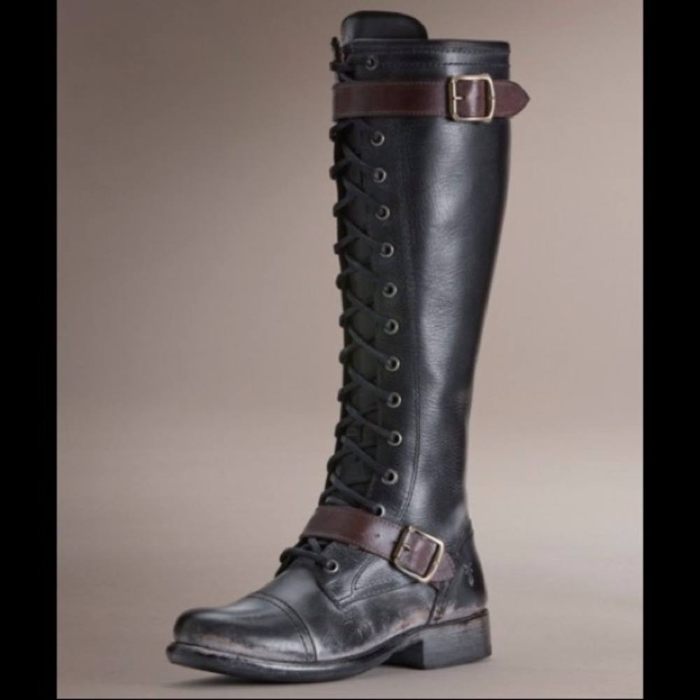 Frye Jenna Cap Toe Lace Up Boots