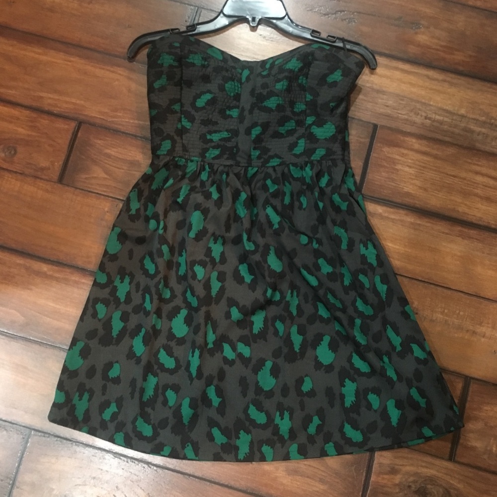 Hurley Strapless Leopard Mini Dress