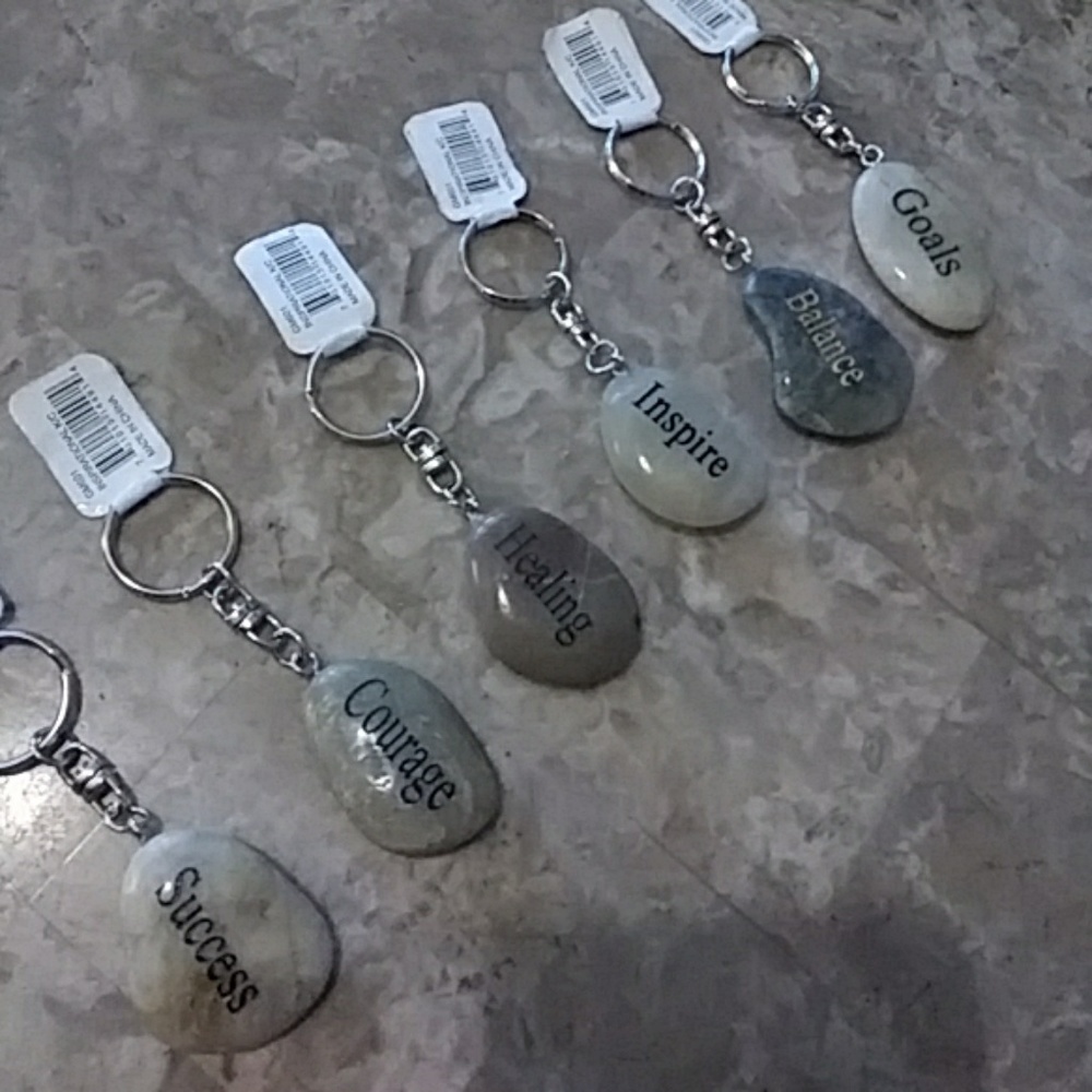 6 inspirational stone keychain.