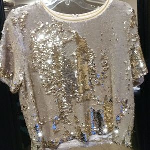 Gold/Tan Sequin XL Top