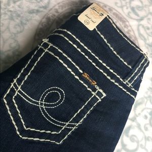 [SEVEN7] Flared Wide Stitch Jeans