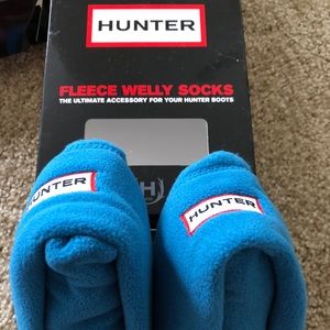 Hunter teal fleece welly socks
