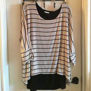 3/4 sleeve shirt tank/pullover combo