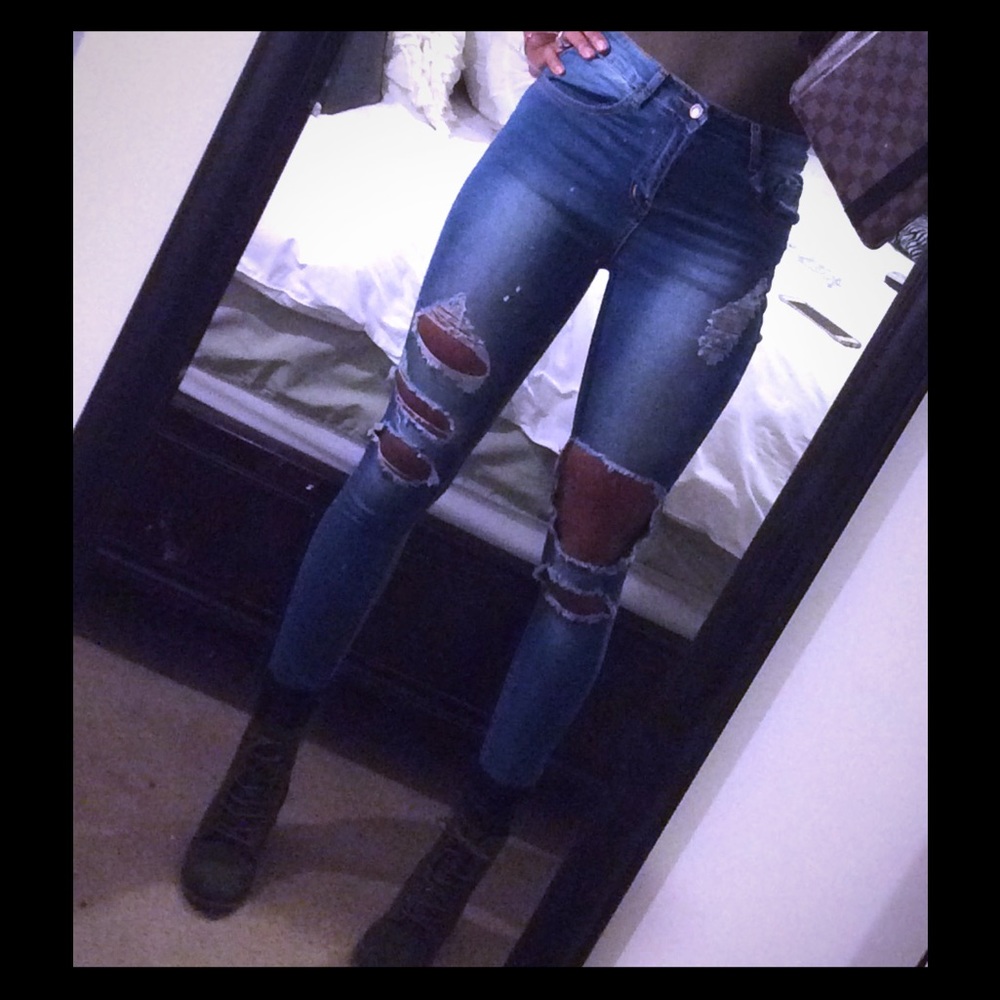 Distressed jeans