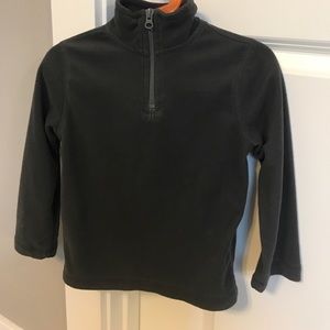 Half zip toddler fleece sweater. Charcoal gray.