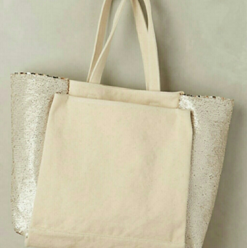 Anthropologie sequined tote bag NWOT