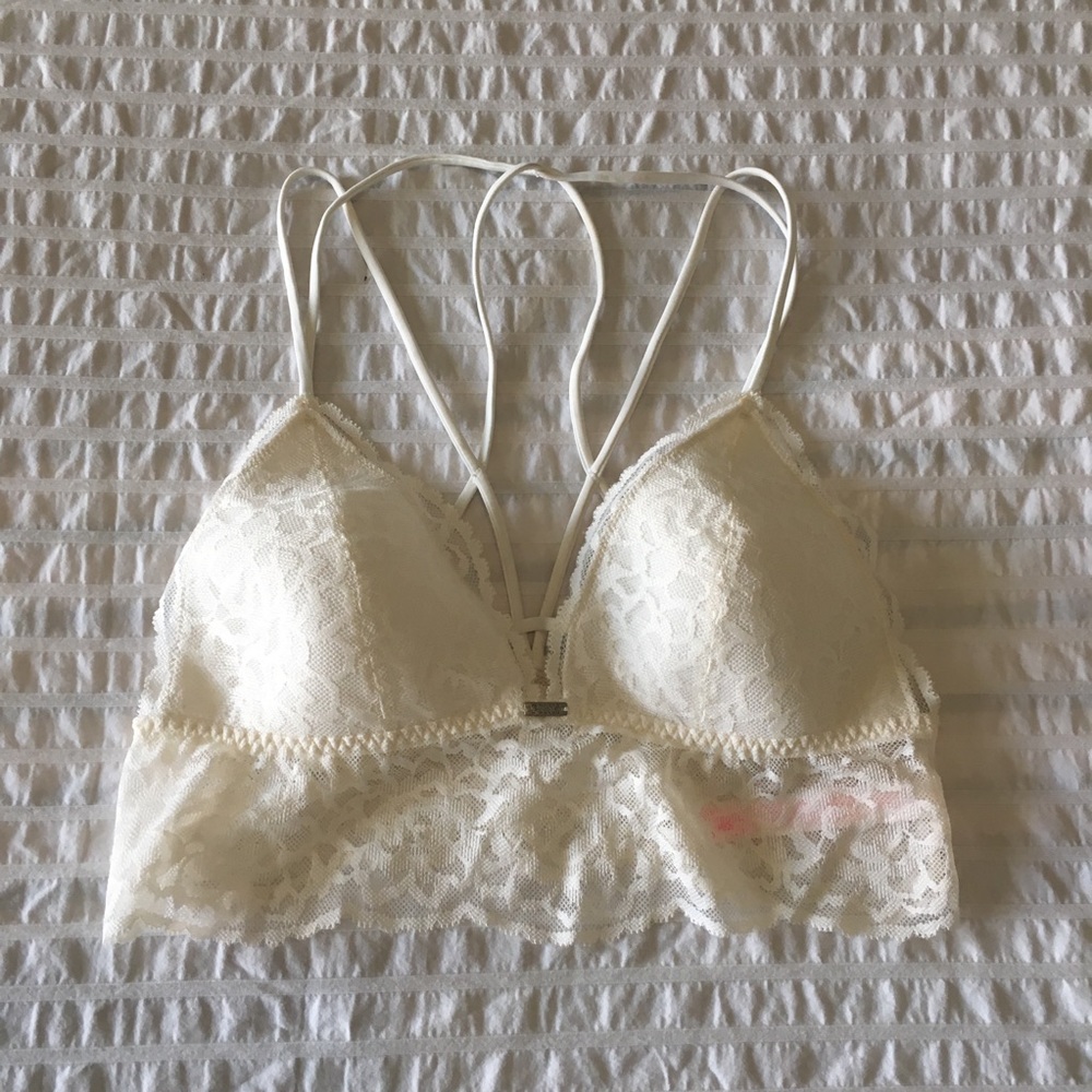 Strappy back lace bralette