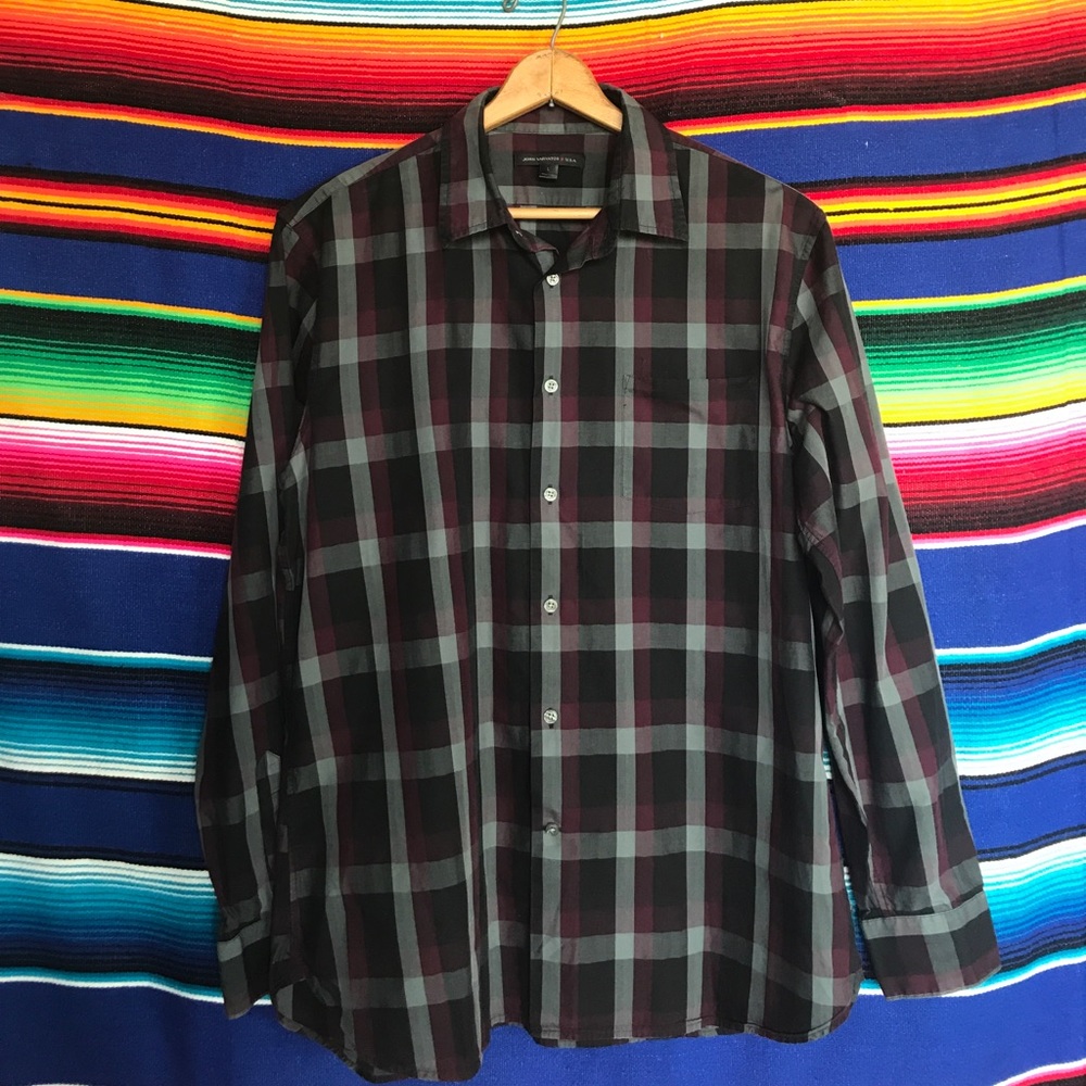 John Varvatos Button Down Plaid Men’s - Picture 4 of 5