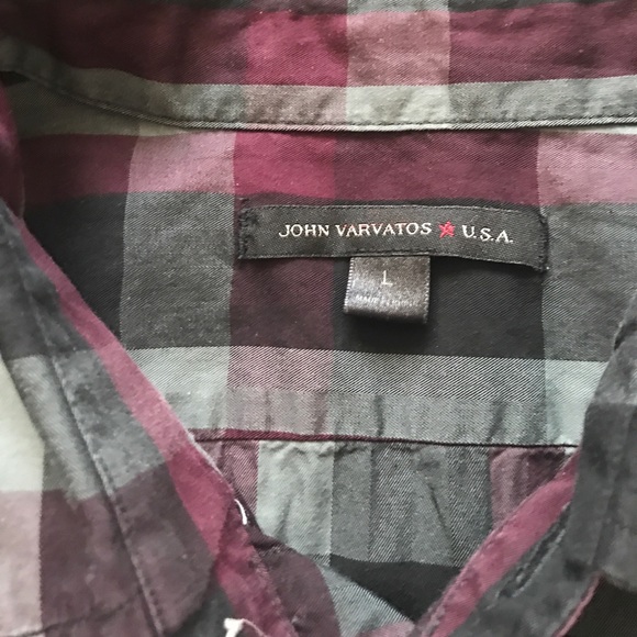 John Varvatos Button Down Plaid Men’s - Picture 3 of 5