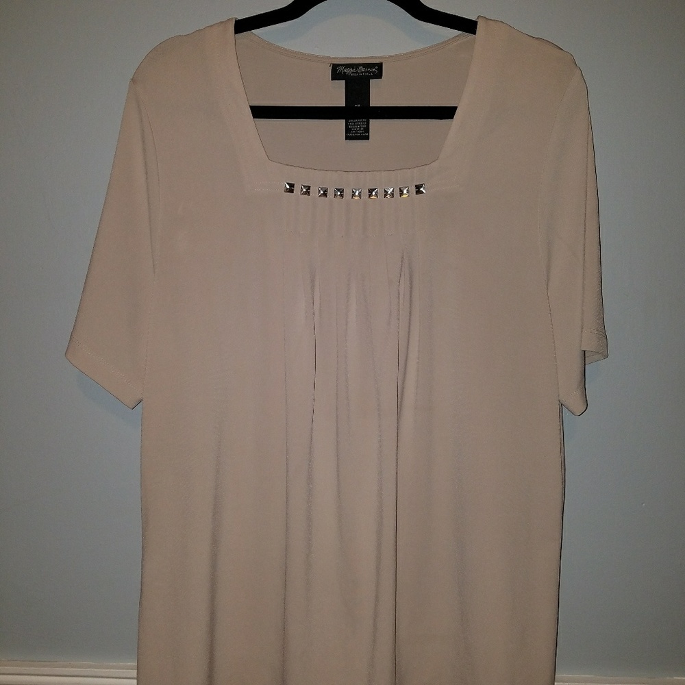 Embellished cream tunic top size 0X