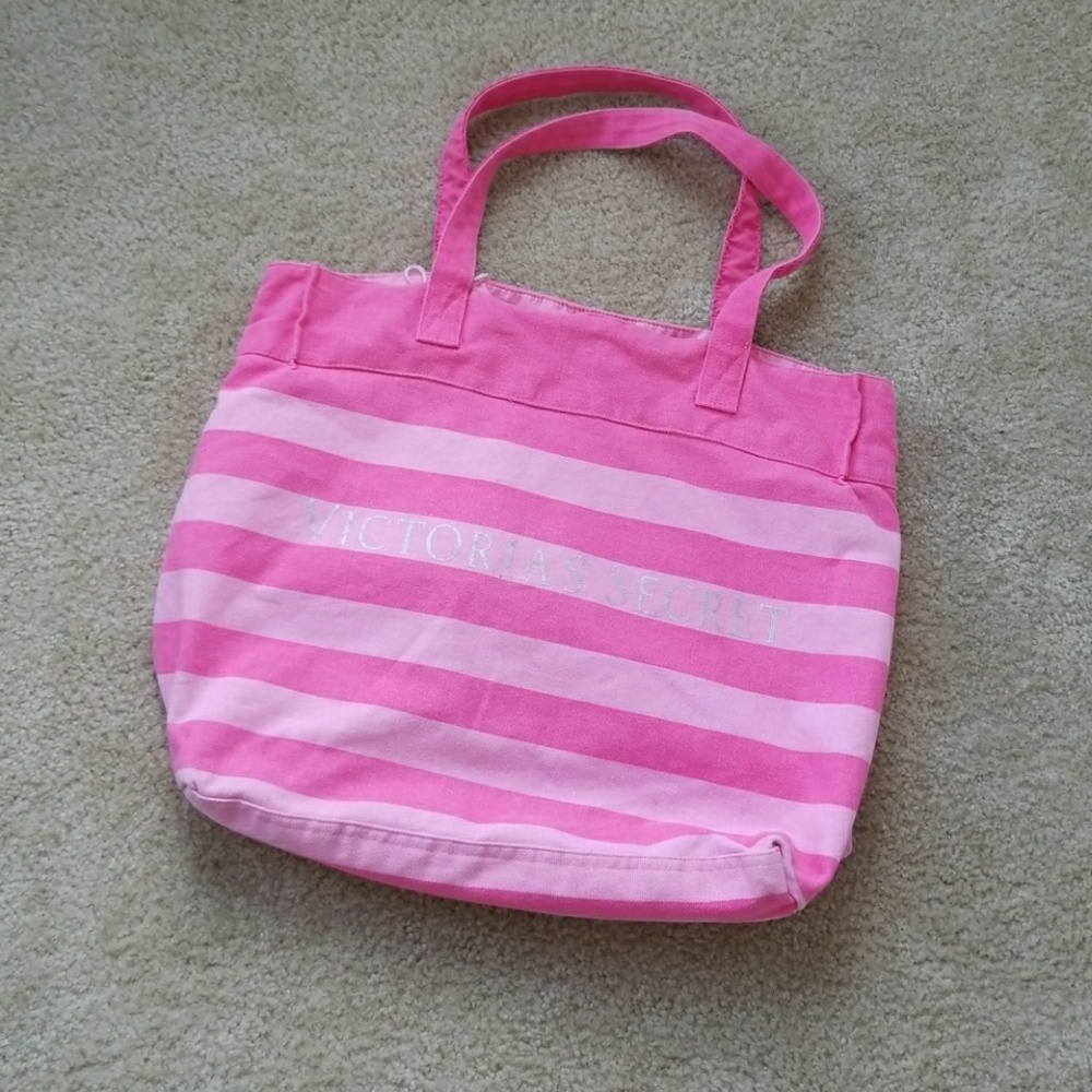 Victoria's Secret tote pink striped