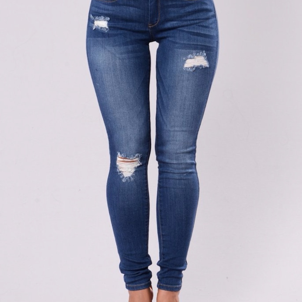 Fashion Nova Stunt So Hard Jeans - Medium Blue
