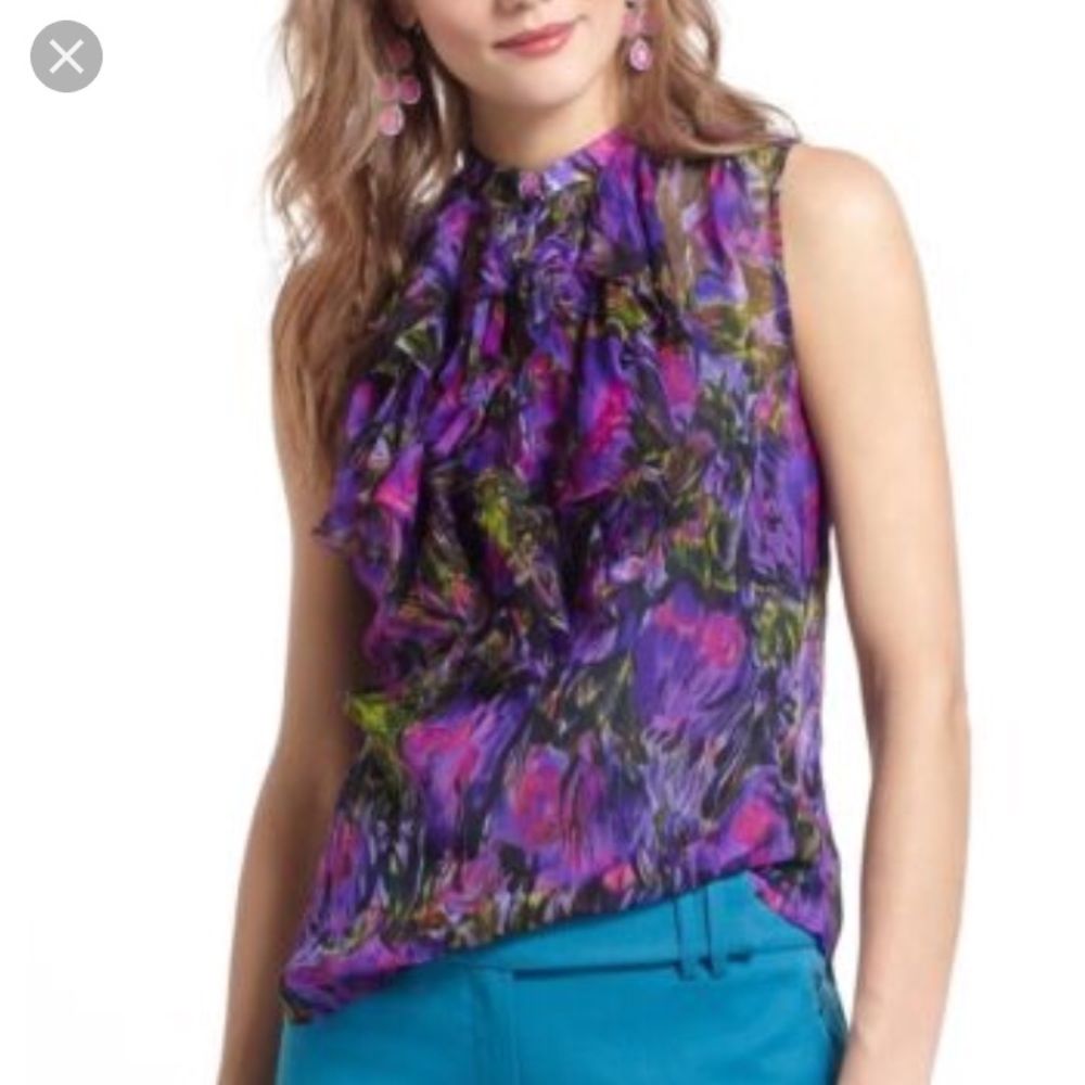 Anthropologie by Tiny Iris Clearing Silk Blouse 🌸