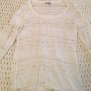 Express Cream Lace Top
