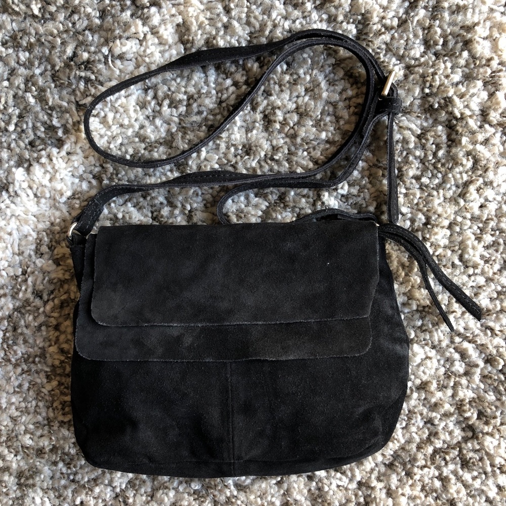 Zara - Black authentic suede crossbody bag