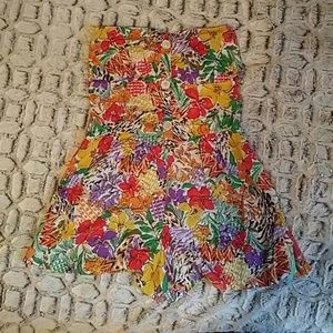 Floral strapless romper