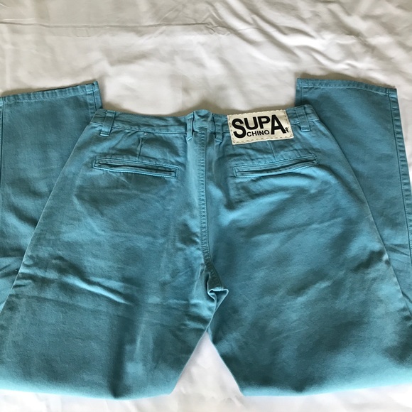 NWOT SUPA Chino Blue Slim Pant Men 34x32 - Picture 5 of 7