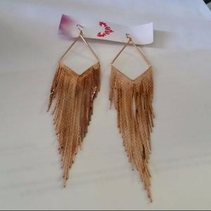 Wildfox Rose Gold Fringe Earrings
