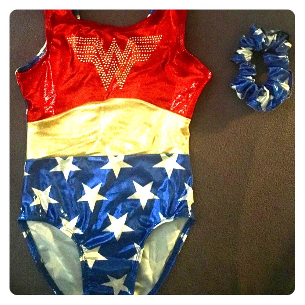 Wonder Woman leotard with matching scrunchie!!!