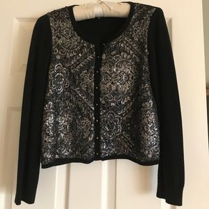 Anthropologie Black cardigan knitted knotted sz Sm