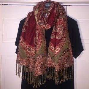 Cranberry Jacquard Scarf