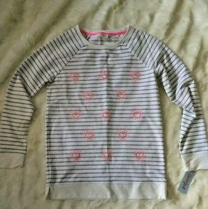 Cat & Jack Girl's Sweater with pink sequin hearts