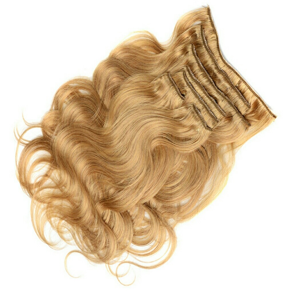18 inch Clip in Human Hair Honey Blonde