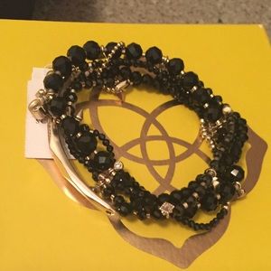 NWT Kendra Scott Supak Beaded Bracelet in Black