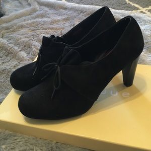 Make an offer! Black Heel Booties Librarian Style