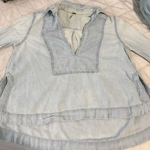Small women free people light blue wash shirt