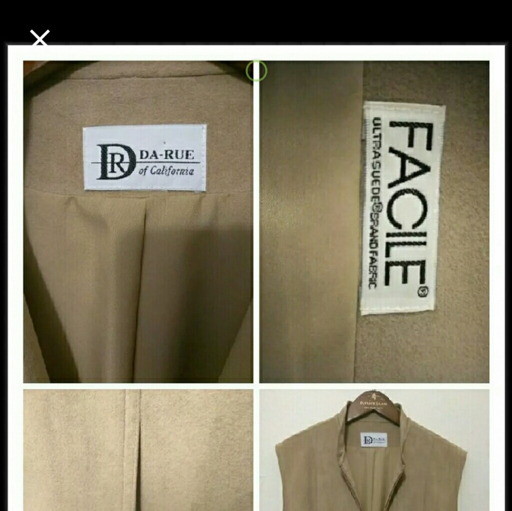 Darue Ultra Suede Made USA Large Calf Leather Vest