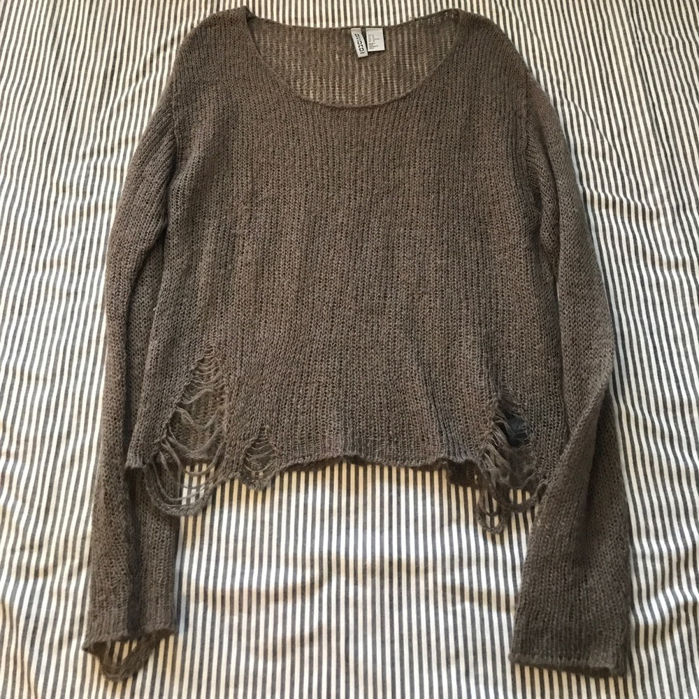 H&M Long Sleeve Destroyed Top