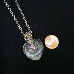 Quartz heart pendant