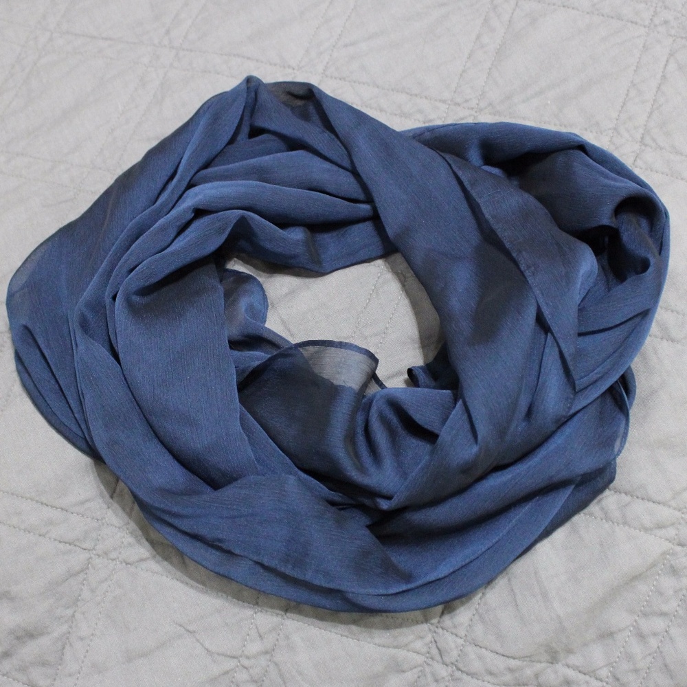 Sheer Navy Blue rectangle scarf