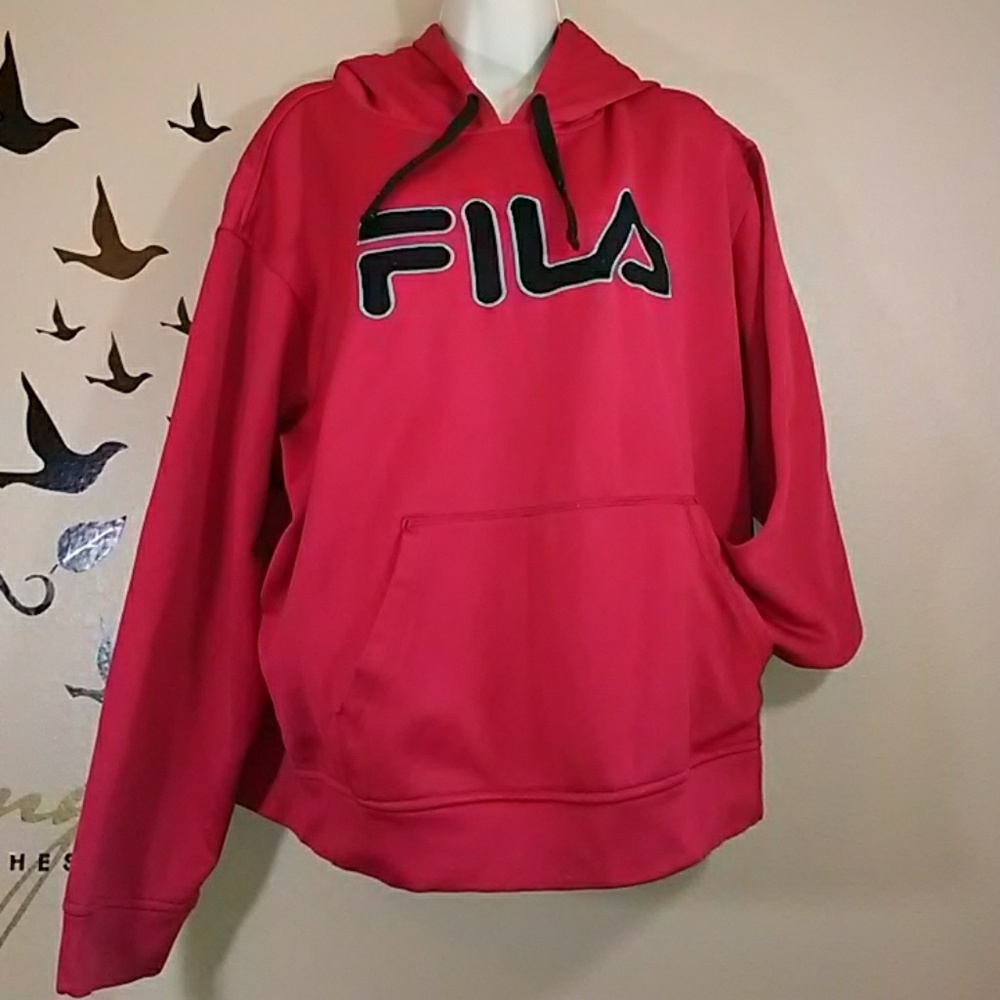 Hoodie - Fila Red athletic hoodie