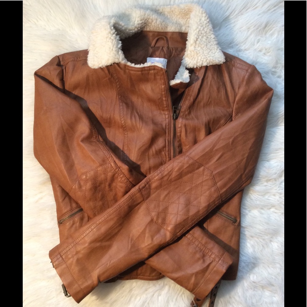 Brown faux leather jacket