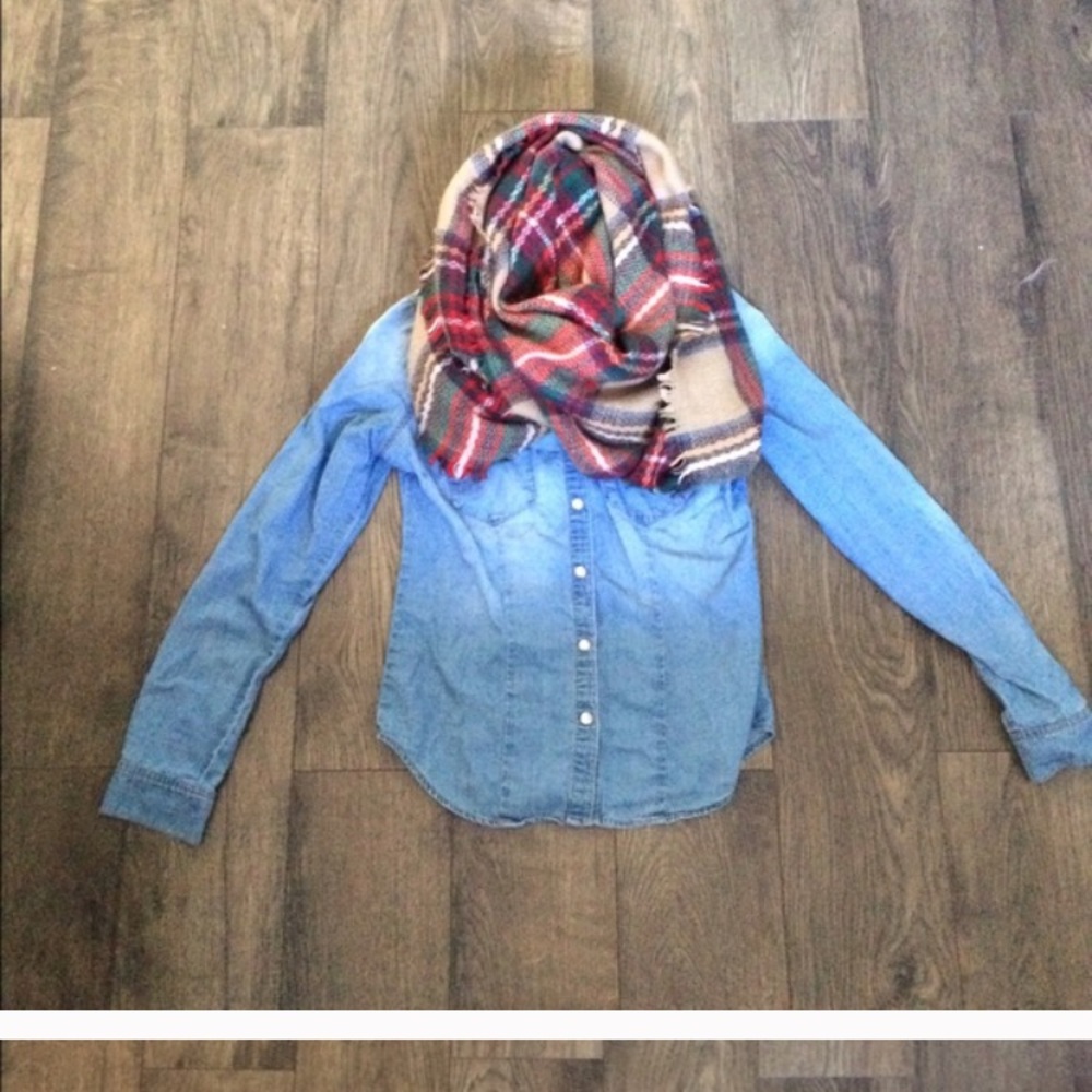 💙Super soft Chambre denim long sleeve shirt -XS