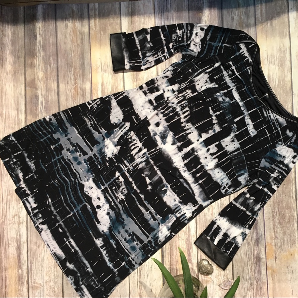 Marc Andrew Marc Faux Leather Trim Shift Dress