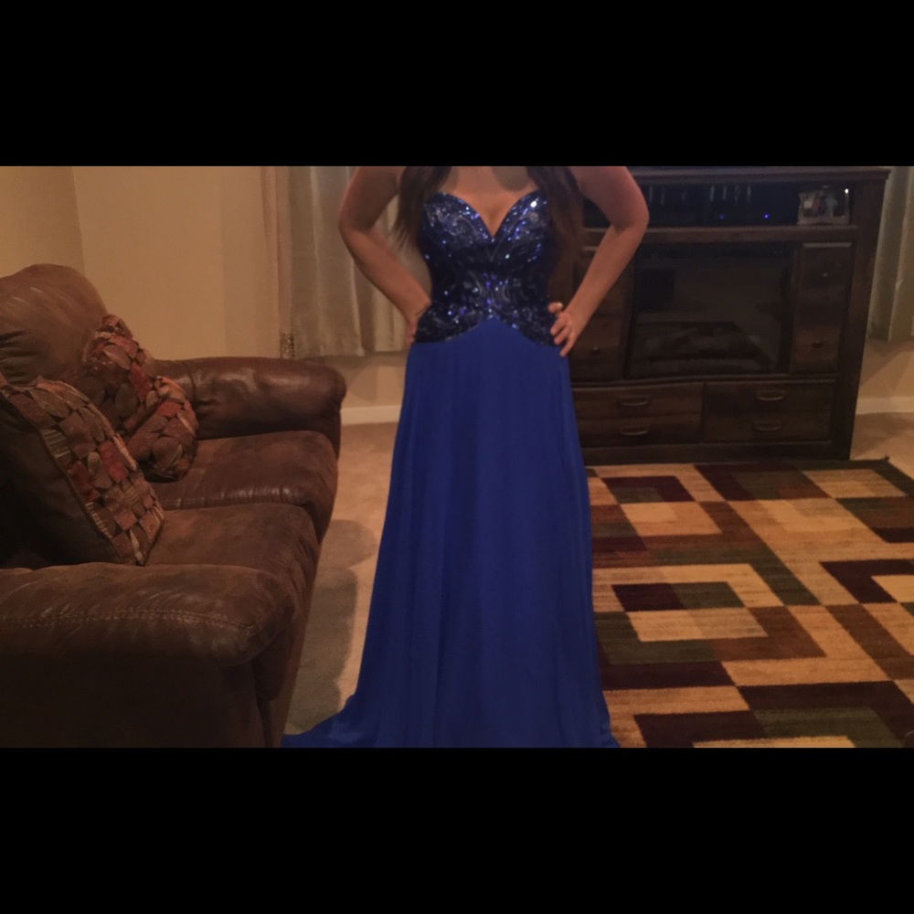 Royal Blue Tony Bowls Formal Gown