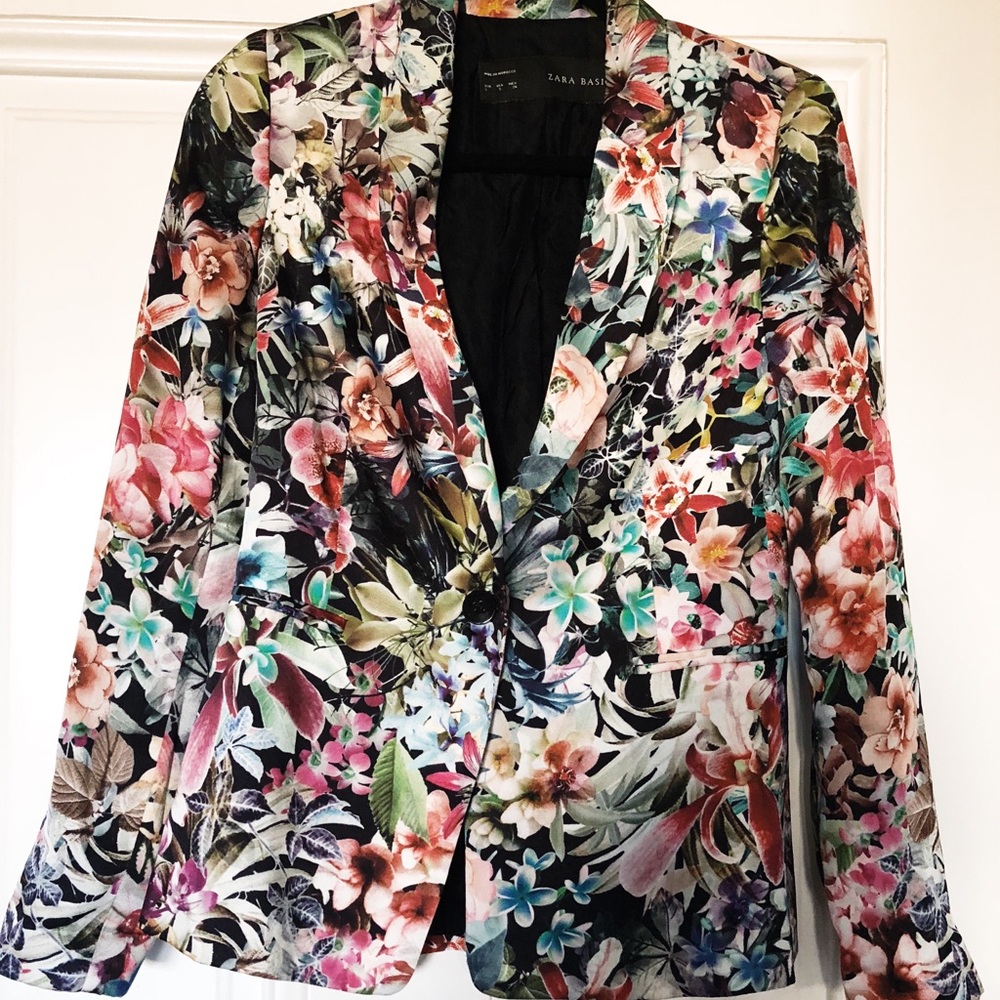 Zara floral print blazer
