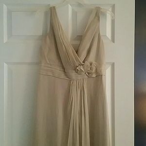 Chic Silk dress. Taupe.  Size 10
