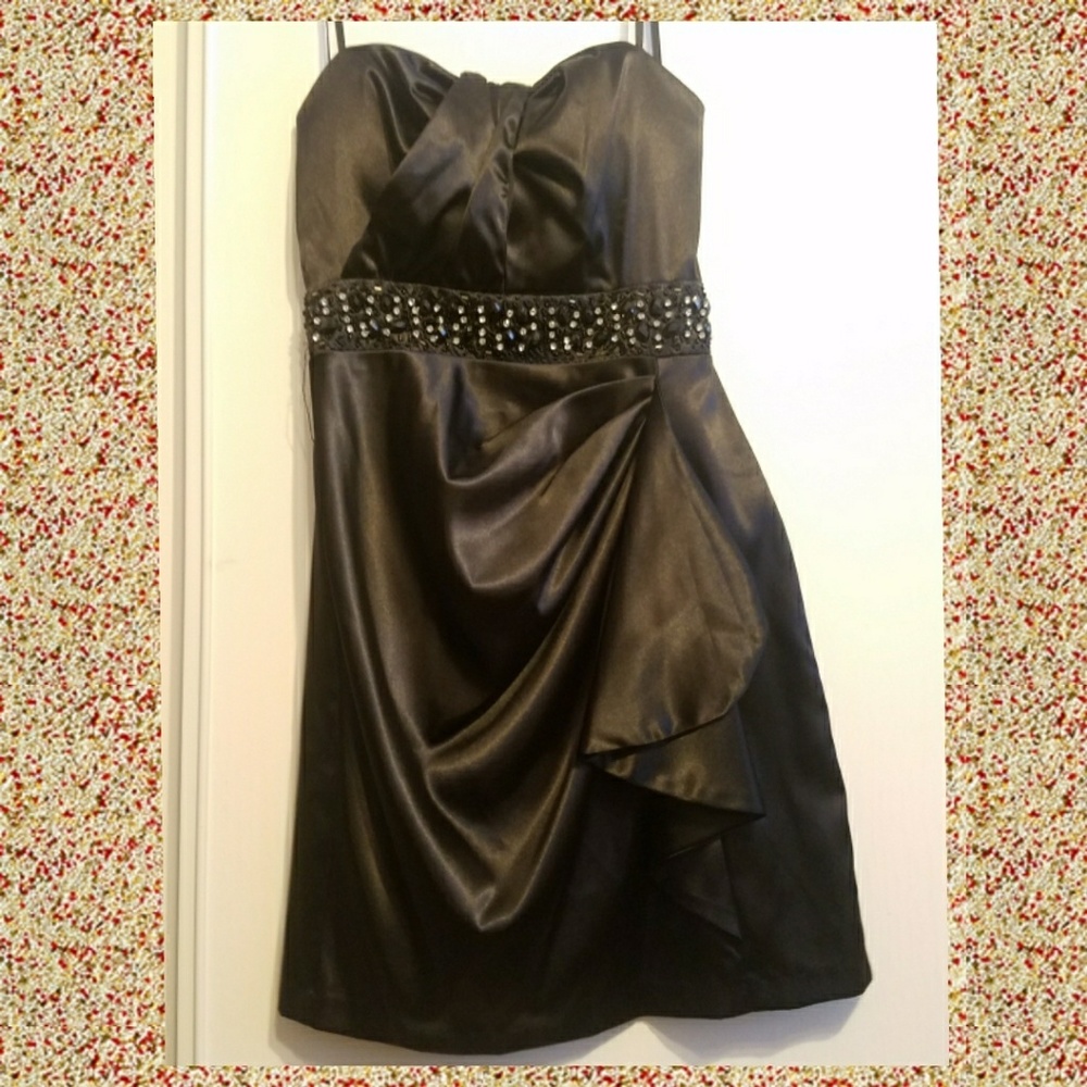Black satin dress